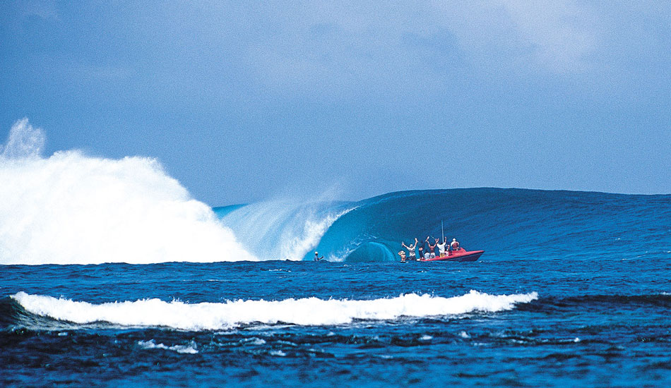 Laird Hamilton's huge wave at Teahupoo, Tahiti, 2000