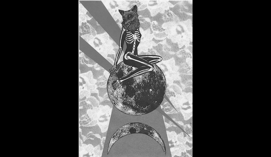 Cosmic Zombette. A bitchin' skeleton babe of a wolf lounging on the moon. I just made prints of this for a show in St. Augustine a few weeks ago. HeatherGabel.com