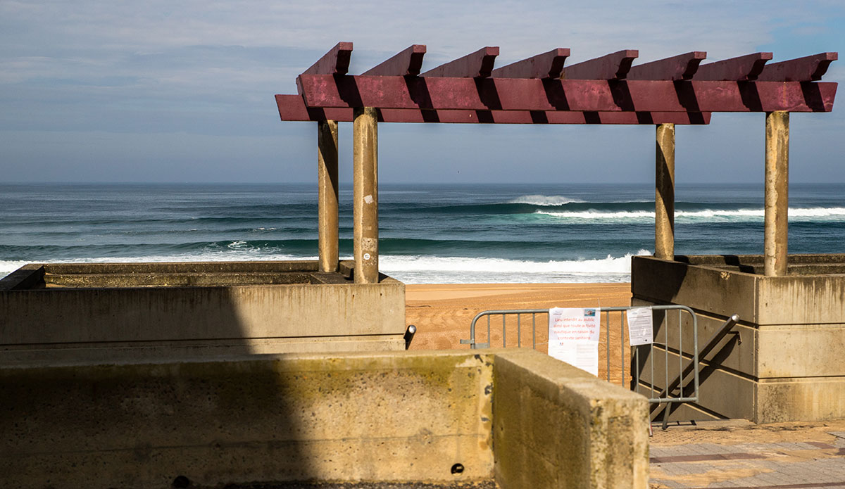 after 3 weeks of lockdown in France, people stay home,no one on the beach or in the streets in Hossegor