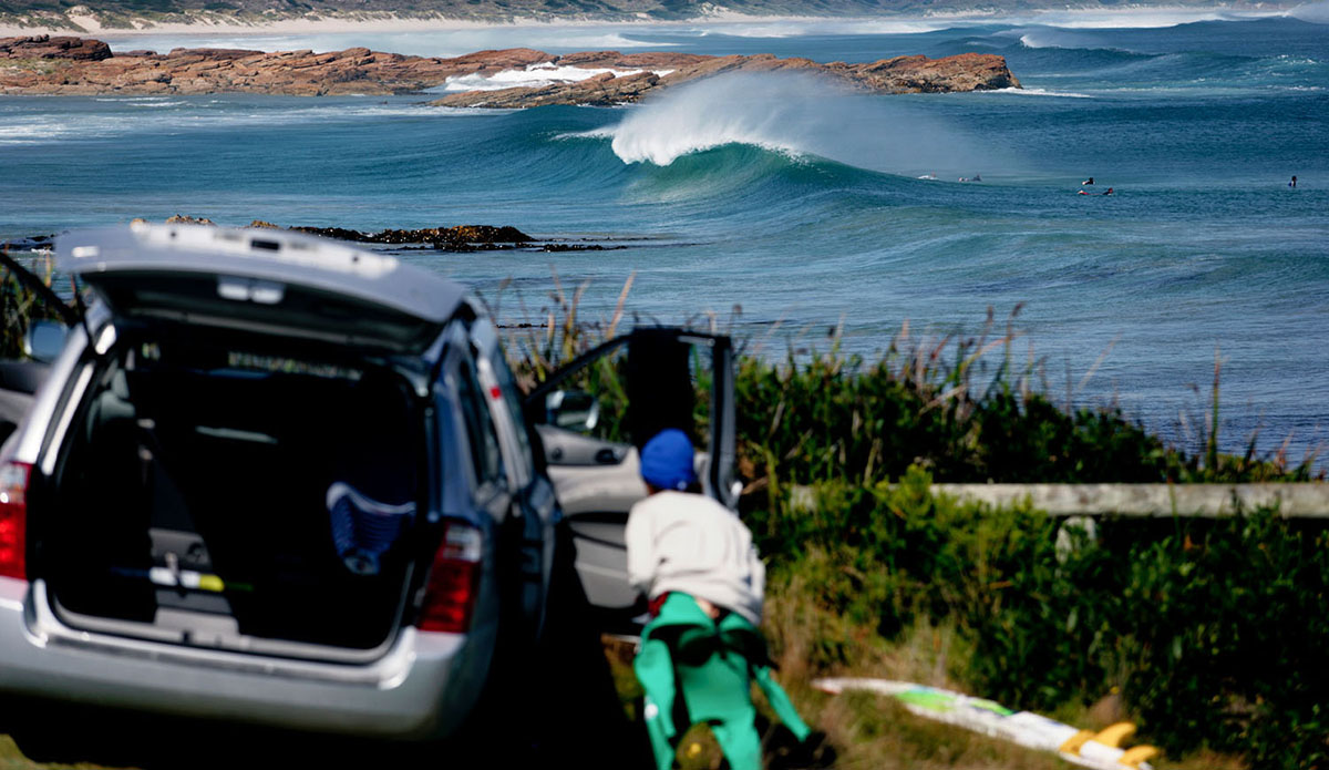 surf lineup at Lighthouse beach, Marrawah, TAS