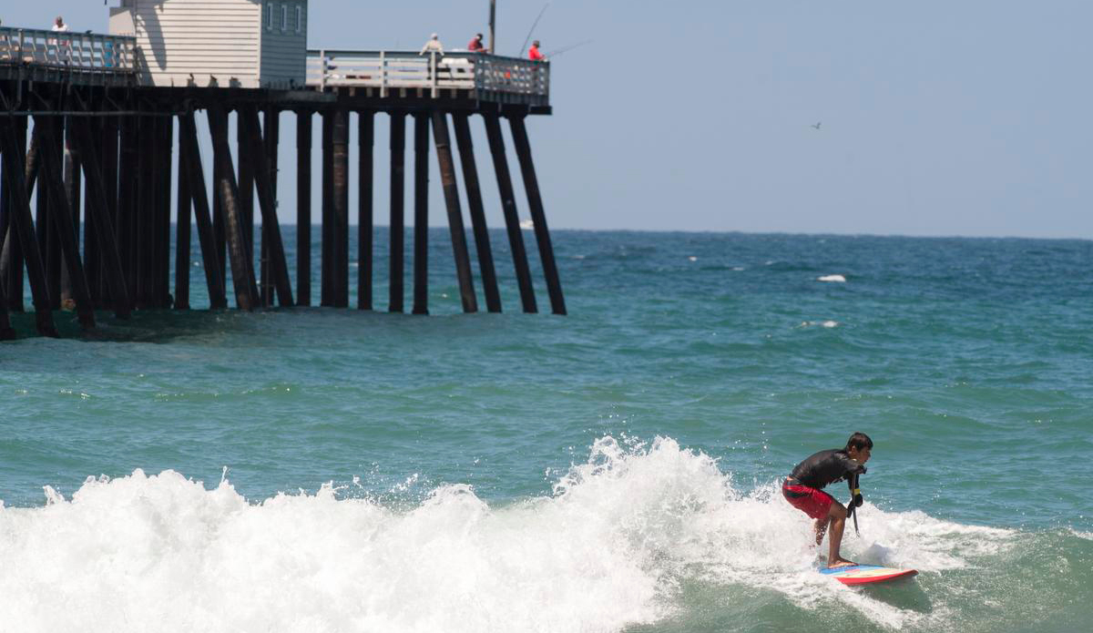 Jonas Letieri is a Brazilian surfer who lost both arms in an electrical accident and has found a way to resume surfing as a stand-up paddler using a specially crafted paddle that he can use with his arm stumps. Here he surfing just north of the San Clemente pier on Monday.ADDITIONAL INFO:01.0713.sc.DOUBLEAMPUTEESURFER.mg - 07/10/2016  -  MANDATORY CREDIT: MICHAEL GOULDING, ORANGE COUNTY REGISTERSpectators at this weekend\'s San Clemente Ocean Festival can expect to be inspired by Jonas Letieri, a Brazilian surfer who lost both arms in an electrical accident and has found a way to resume surfing as a stand-up paddler using specially crafted paddles he attaches to his arm stumps. He can switch from one arm to the other, as needed. He is considered the Bethany Hamilton of Brazil, and his story is inspiring.We can show how he carries the board, how he attaches the paddle and how he switches from one arm to the other while riding a wave, and how he can throw spray doing cutbacks. We will watch him train in the surf at the San Clemente Pier, where the games will be this weekend. He will compete in SUP surfing and SUP paddle racing.