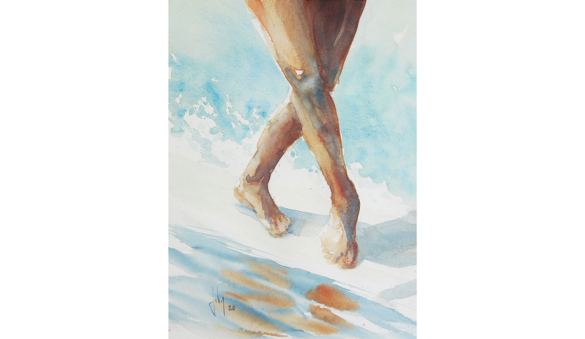 Surf art- surf painting - Johny Vieira waves by johny
