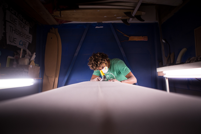 First, we've got to shape a surfboard. The Inertia contributor and owner of Ride Anything, Bryan Knowles, has promised to be our surfboard sherpa. Wish us luck. Photo: Alex Smolowe First, we've got to shape a surfboard. The Inertia contributor and owner of Ride Anything, Bryan Knowles, has promised to be our surfboard sherpa. Wish us luck. Photo: Alex Smolowe