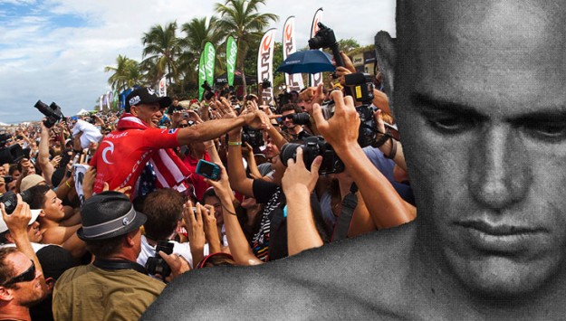 We were all there to share a moment with this man, Kelly Slater. We had all walked through the valley of a week that saw two champions made, one lost, and three legends solidified. Image: ASP/Matt Bauer Kelly Slater Wins Tenth World Title Puerto Rico
