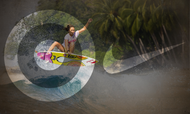 Despite surf culture’s doubts about an awkward (and maybe unwelcome) transition, growth might not be such a bad thing after all. Just ask Carissa Moore. Photo: Jason Kenworthy Carissa Moore Target Nike Air Mentawais Jason Kenworthy
