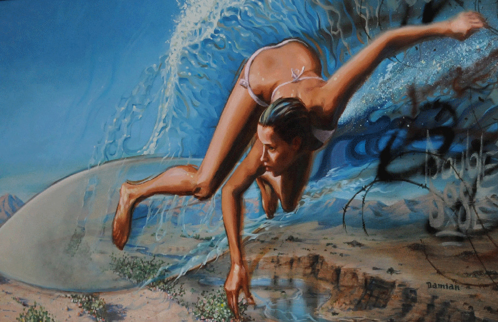 Damian Fulton Surfer Girl Art
