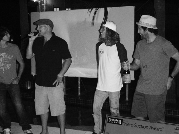 The whole process: anticipation, celebration, and reconciliation. Matt Meola claims the $100,000 prize for his Innersection clip. Photos: Butler Matt Meola Craig Anderson Innersection
