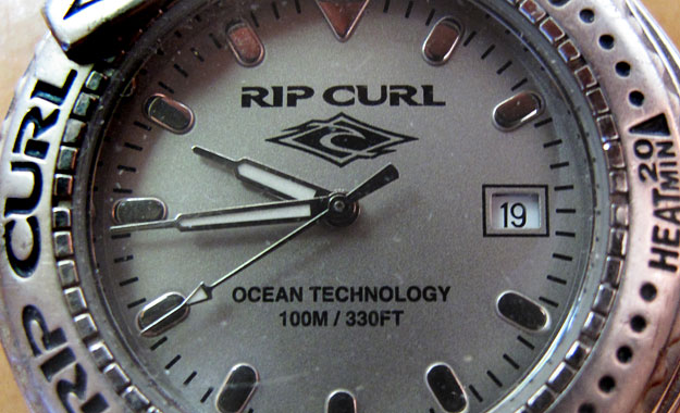 There’s only one occasion when I need a watch: while surfing before a meeting or other time-sensitive obligation. It can be a tricky proposition. Rip Curl Surf Watch