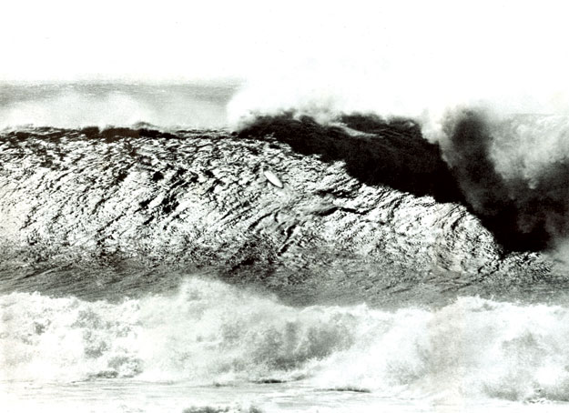 Falzon says this wave occured after Noll caught his and was washed in at Makaha. According to Noll's  versions of events he was out there alone for 30 minutes or an hour waiting for that famous wave. Photo: Alby Falzon