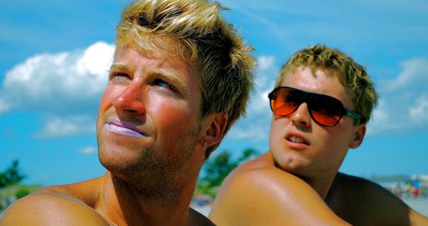 The sun gives life, love, and happiness, but it will burn you if you're not careful. Photo: Guadagno Sunburnt Surfer