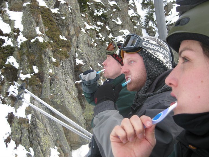 Snowboarders brush their teeth...surfers should too. Snowboarders brush their teeth...surfers should too.