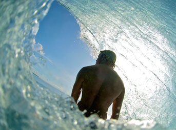Tavarua Barrel Shot by Jeff Flindt