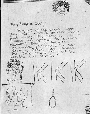 A hate letter to Black Surfing Association president Tony Corley. A hate letter to Black Surfing Association president Tony Corley.