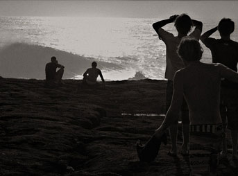 Checking the waves. Photo: Dean Dampney