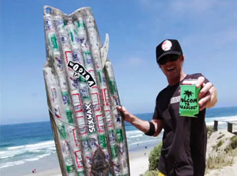 Beer Can Surfboard by Richard Morrison