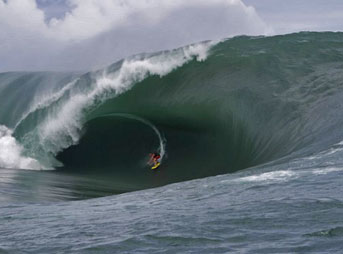 Bruce Irons surfs gigantic Teahupoo. Big Wave Surfing