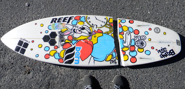 broken surf board