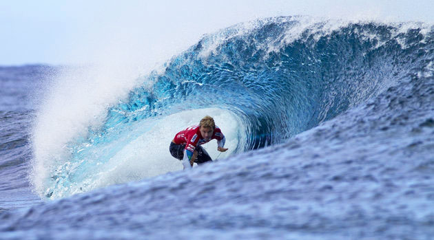 Ace Buchan Surfs Tahiti