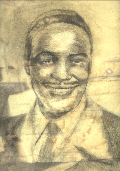 A portrait of Nick Gabaldon by artist Peter Spacek.