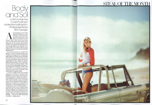 Steph Gilmore poses in Vogue Magazine.