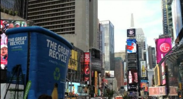 The event was called The Great Recycle, and more than 15,000 beverage containers were recycled.