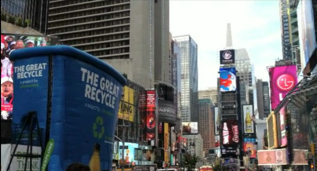 The event was called The Great Recycle, and more than 15,000 beverage containers were recycled.