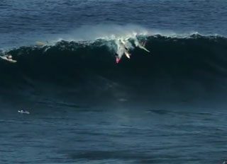 Shane Dorian, Greg Long, Ian Walsh, Albee Layer, and a crew of big-wave hellmen paddled into some terrifyingly beautiful waves at Jaws. Here's footage from an amazing two days.