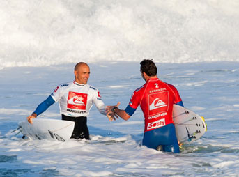 Joel Parkinson and Kelly Slater