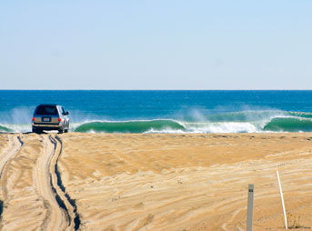 Truck on the beach outer banks north carolina.