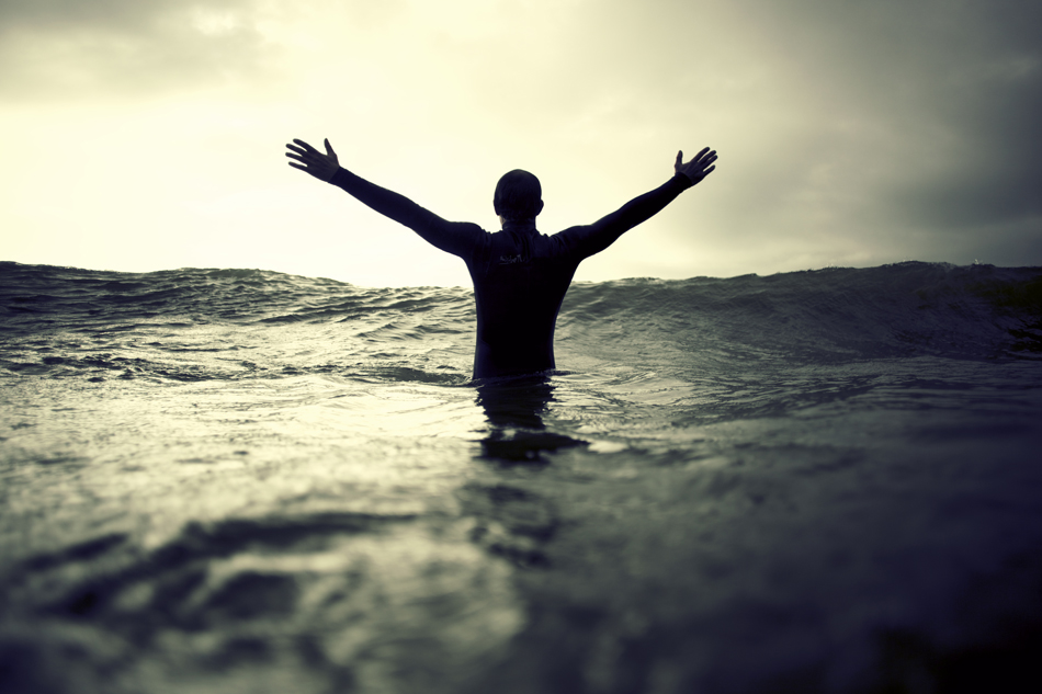The sea frees. Dan McCullough in Ventura. February 2011.
