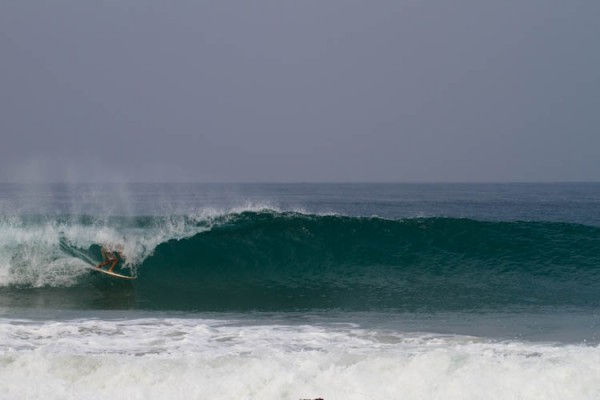 Sean Brody on a draining left. Sean Brody gets what he came to Liberia for. Photo: Fanzi