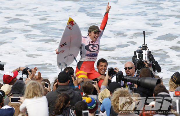 Carissa Moore wins her first ever Rip Curl Pro Bells Beach. Image: ASP Carissa Moore wins her first ever Rip Curl Pro Bells Beach. Image: ASP