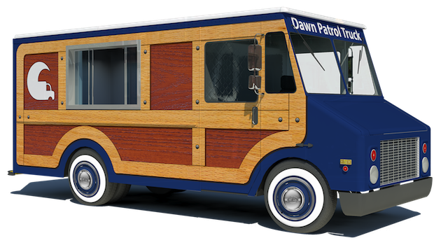 A concept mock of the Dawn Patrol Truck.