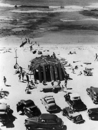 Historic View of Surfers Collaborating at Trestles. Photo: Surfrider Foundation Historic Surfers Trestles San Onofre Protect