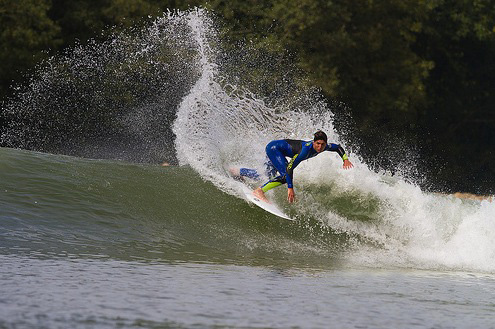 WavegardenMedina Brazilian superstar Gabriel Medina cracks one off the lip at Wavegarden in Basque Country, Spain.