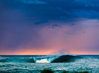 photo of the week, bryce johnson, purple haze, the canvas wave, scenic view, ocean, barrel, purple sky, jimi hendrix