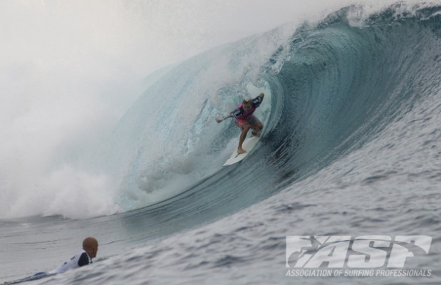 Slater can only watch as Ace threads another excellent tube on the way to his first win. Photo: ASP // Robertson