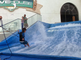 As every SoCal surfer well knows, August was sorely lacking in swell. As weeks of near flatness continued on, a few friends and I decided to try the artificial waves at the Wavehouse in San Diego. Photo: Sugar Molina