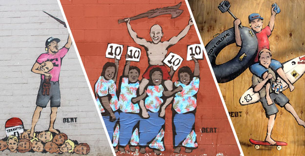BERT is short for Bertlemann. I'm an (anonymous) surf street artist that uses the ASP World Championship Tour and other surf related trends as inspiration for my visual surf culture commentary.