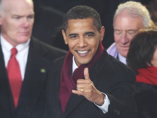 Barry O ain't afraid to throw a shaka.