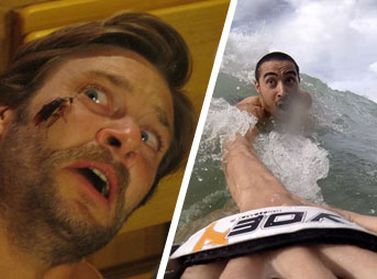 Hi. We're Al and Ted. Today was the final day of our Billabong Pipe Masters coverage. Turns out that we just got some photos of Juan the cockroach, the back of someone's head, and an 11-year-old boy getting the photo of his life. Also, Ted realized he's super famous and got a neck tattoo.