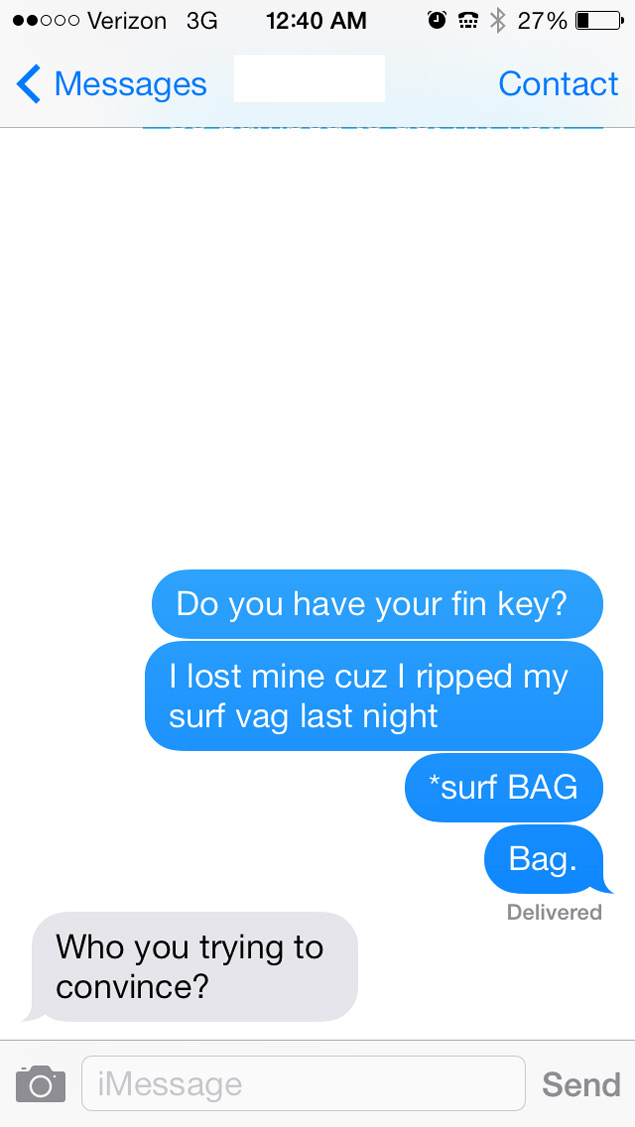 Surf Bag Auto Correct