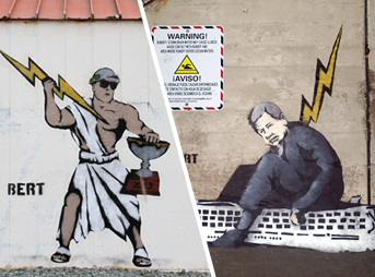 I hit the streets again with two pieces of art concluding a year of street art depicting key moments in each of the 10 ASP World Championship Tour contests.
