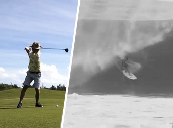 It was a blast. I would surf all day, eat awesome food, and get to swing a club when the waves weren't doing it. I had just finished playing a round with Kelly, and Bill Murray walked by. Kelly already knew Bill, so he introduced me. It was awesome.