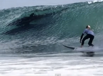A few days ago, at the 2014 Rincon Classic in Ventura, California, competing surfers in the lineup were treated to an interesting sight. A pod of dolphins showed up and showcased their own surfing skills beneath the surface.