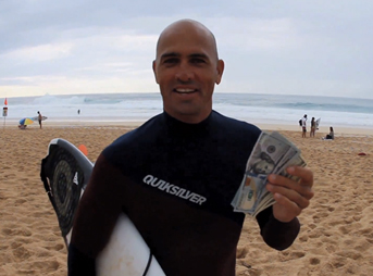 Of course he did. Kelly Slater snagged December's Wave of Winter People's Choice Award. Every month, viewers vote on the best wave ridden on the North Shore. Winner takes home $1000 and gets to rub it in the face of everyone else.