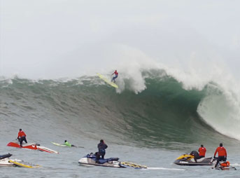 Mavericks served up a huge helping of immensely large waves on Friday. And with that serving comes a whole lotta guys getting served.