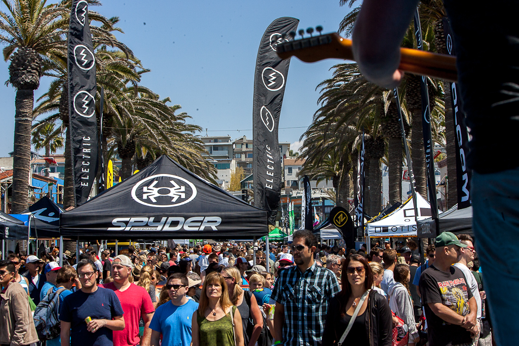 The view from the stage showed a packed Hermosa Beach. Photo: Mark Cole