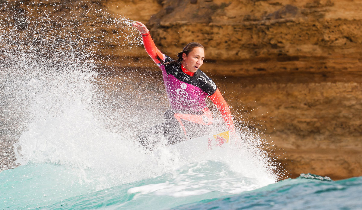 The Rip Curl Women's Pro Bells Beach kicked off yesterday in two-to-four foot waves at Rincon. In the biggest upset of the day, ASP WCT Rookie Dimity Stoyle took out reigning ASP Women's World Champion Carissa Moore in the first round.