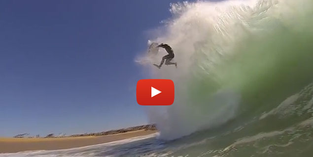Wow. Alex Johnston either broke his legs or got his guts filled with sand via the food exit. Or maybe he just popped up, highfived the photographer (who was very nearly highfiving himself), and paddled back out.